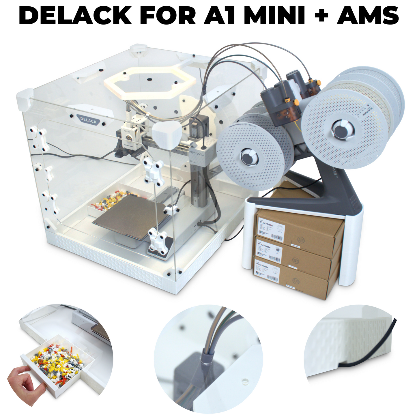 DELACK 3D Printer Enclosure Kit with LED Light