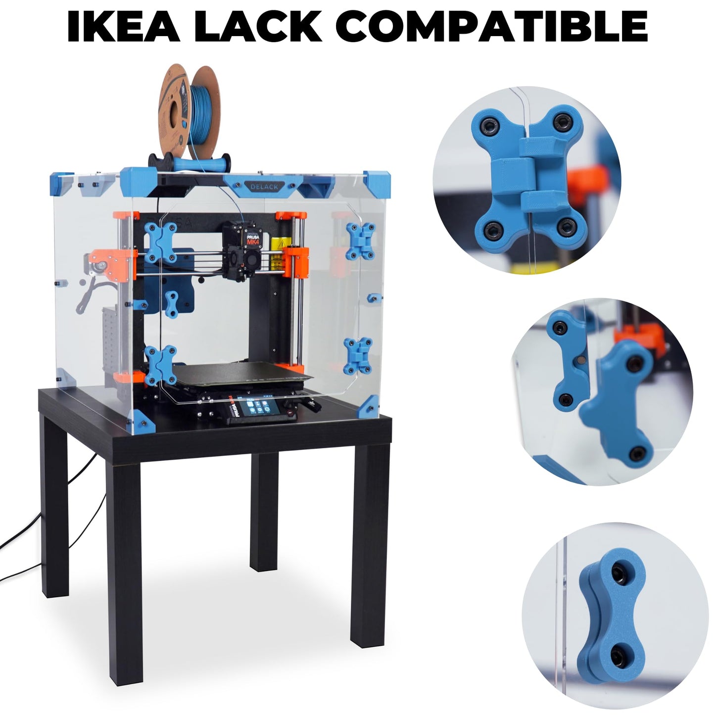 DELACK 3D Printer Enclosure Kit with LED Light